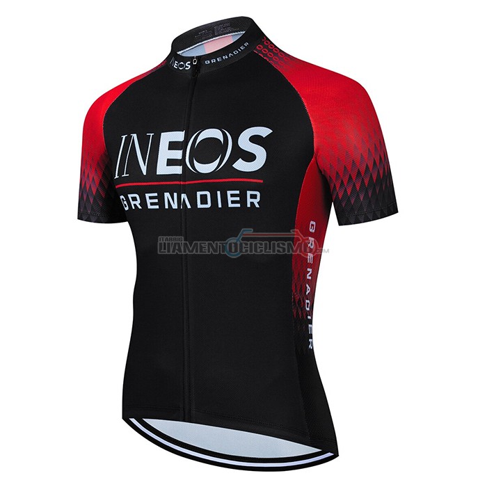Abbigliamento Ciclismo Ineos Grenadiers Manica Corta 2022 Nero Rosso